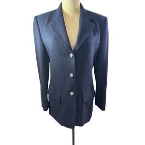 "LAUREN RALPH LAUREN" EUC Vintage Wool & Cashmere Blazer‎ Herringbone Equestrian